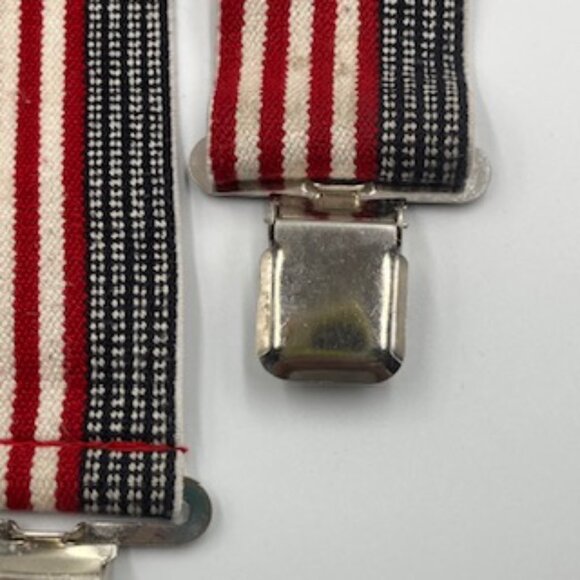 Custom Leather Craft Suspenders Patriotic Flag 2” Heavy Duty Elastic Clips - Picture 3 of 7